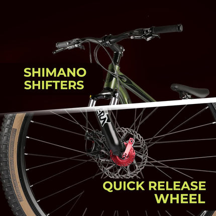 CRADIAC - Alpha PRO Gen 2 | 21 Gear MTB Cycle | 6061 Alloy Frame | Dual DISC | 27.5" Inch Mountain Cycle | Zoom Lockout Suspension | Ideal for 15+ Years Men/Boys/Girls 