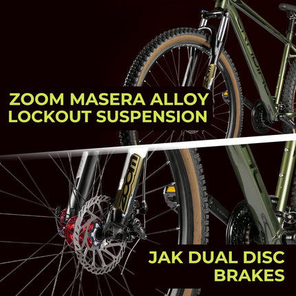 CRADIAC - Alpha PRO Gen 2 | 21 Gear MTB Cycle | 6061 Alloy Frame | Dual DISC | 27.5" Inch Mountain Cycle | Zoom Lockout Suspension | Ideal for 15+ Years Men/Boys/Girls 