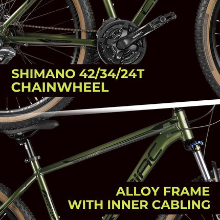 CRADIAC - Alpha PRO Gen 2 | 21 Gear MTB Cycle | 6061 Alloy Frame | Dual DISC | 27.5" Inch Mountain Cycle | Zoom Lockout Suspension | Ideal for 15+ Years Men/Boys/Girls 