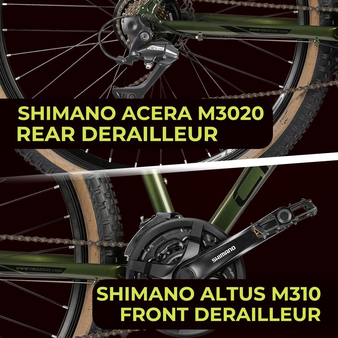 CRADIAC - Alpha PRO Gen 2 | 21 Gear MTB Cycle | 6061 Alloy Frame | Dual DISC | 27.5" Inch Mountain Cycle | Zoom Lockout Suspension | Ideal for 15+ Years Men/Boys/Girls 