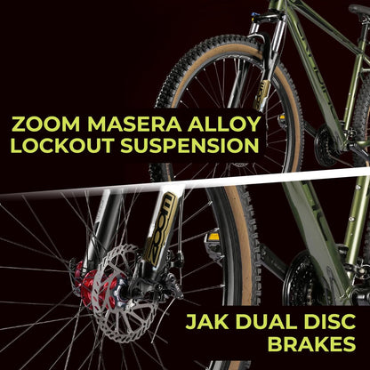 CRADIAC - Alpha PRO Gen 2 | 21 Gear MTB Cycle | 6061 Alloy Frame | Dual DISC | 27.5" Inch Mountain Cycle | Zoom Lockout Suspension | Ideal for 15+ Years Men/Boys/Girls 