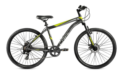 CRADIAC Hustler 7 Speed 26 inch Steel Geared High Performance Mountain Cycle for Men with Front Suspension & Dual disc Brakes | Ideal for 12+ Years, Unisex, Frame Size - 18.5 Inch 