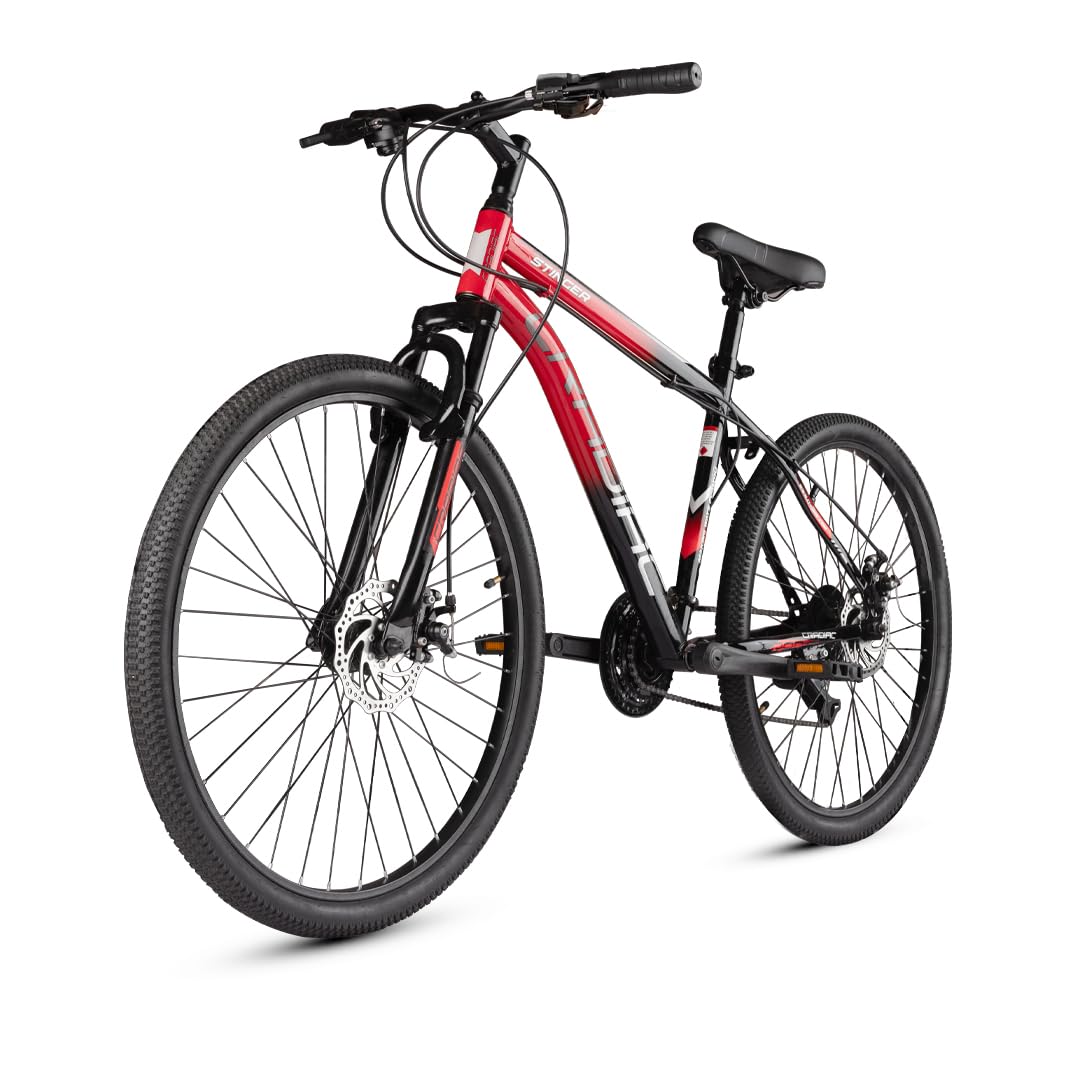 CRADIAC Stinger X7-21 Speed Cycle for Men with Dual Disc Brakes & Front Suspension Fork, 29 T 21 Speed Bicycle for Adults with Hitensile Steel Frame, Ideal for 12+ Years Unisex, 18.5 Inch Frame 