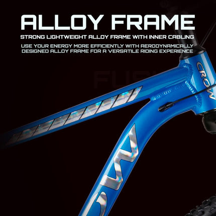 CROW - Fusion 21 Speed | 6061 Light Weight Alloy Frame | 21 Speed Gear Cycle | Lockout Suspension | 29" INCH MTB | Disc Brake | Ideal for 15+ Years with 5.8FT + 