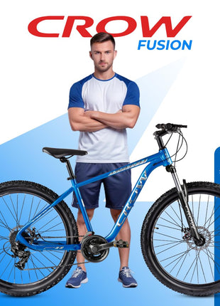 CROW - Fusion 21 Speed | 6061 Light Weight Alloy Frame | 21 Speed Gear Cycle | Lockout Suspension | 29" INCH MTB | Disc Brake | Ideal for 15+ Years with 5.8FT + 
