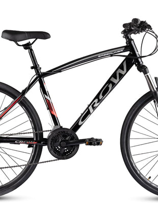 CROW - SPEEDLINER 21 Speed | 700 * 35C Hybrid | 21 Speed Gear Cycle | Dual Disc Brakes | Suspension Fork | HITENSILE Steel Frame | Ideal for Girls/Boys/Men 