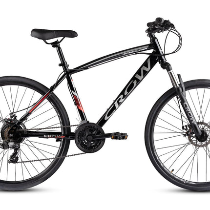 CROW - SPEEDLINER 21 Speed | 700 * 35C Hybrid | 21 Speed Gear Cycle | Dual Disc Brakes | Suspension Fork | HITENSILE Steel Frame | Ideal for Girls/Boys/Men 