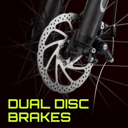 CROW - SPEEDLINER 21 Speed | 700 * 35C Hybrid | 21 Speed Gear Cycle | Dual Disc Brakes | Suspension Fork | HITENSILE Steel Frame | Ideal for Girls/Boys/Men 