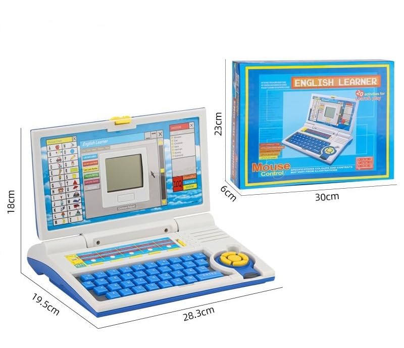 Cable World® Educational Laptop Computer Toy for Kids Above 3 Years - 20 Fun Activity Learning Machine, Now Learn Letter, Words, Games, Mathematics, Music, Logic, Memory Tool 