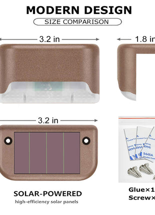 CaiFang Solar Deck Lights Outdoor, 16 PCS Solar Step LED Waterproof Lighting for Outdoor Deck, Patio, Driveway (Warm White) 