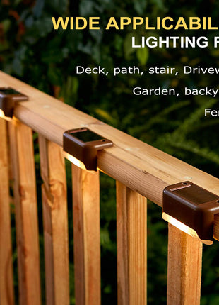 CaiFang Solar Deck Lights Outdoor, 16 PCS Solar Step LED Waterproof Lighting for Outdoor Deck, Patio, Driveway (Warm White) 