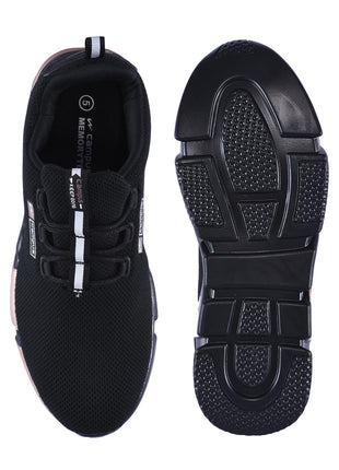 Campus Women Alexa Black And Golden Athletic Running Shoes 