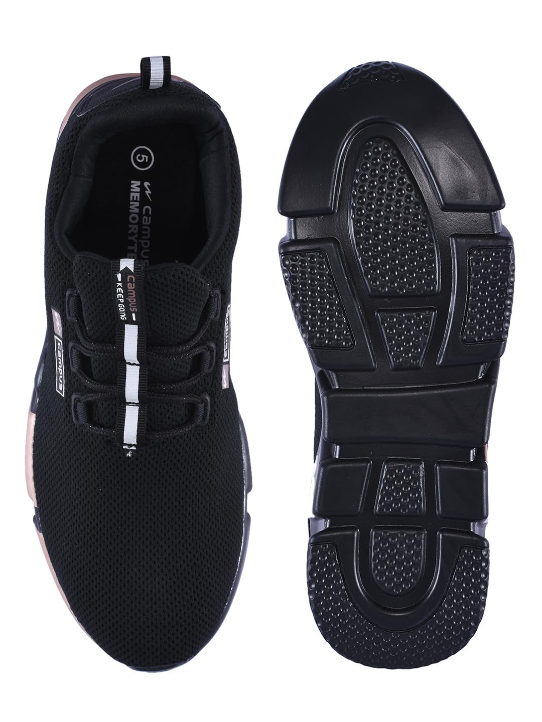 Campus Women Alexa Black And Golden Athletic Running Shoes 
