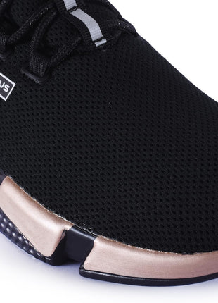 Campus Women Alexa Black And Golden Athletic Running Shoes 