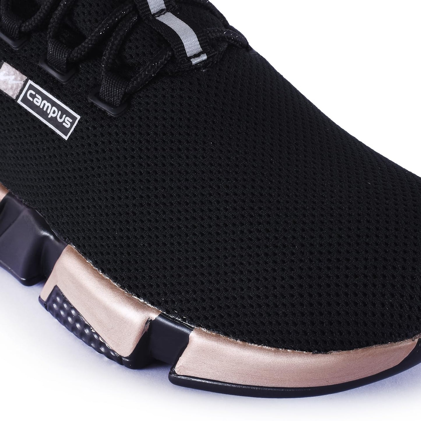 Campus Women Alexa Black And Golden Athletic Running Shoes 