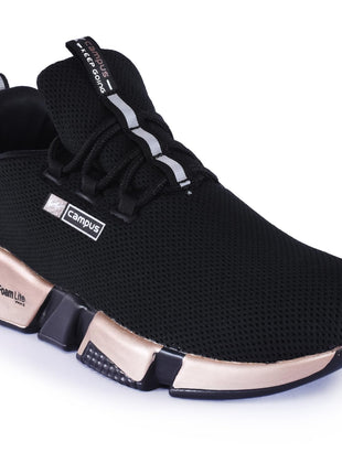 Campus Women Alexa Black And Golden Athletic Running Shoes 