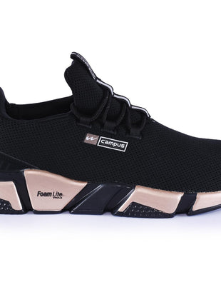 Campus Women Alexa Black And Golden Athletic Running Shoes 