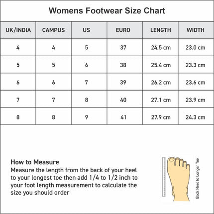 Campus Women Haven Sneakers Blk/Wht - 8Uk/India, Black, 8 UK 