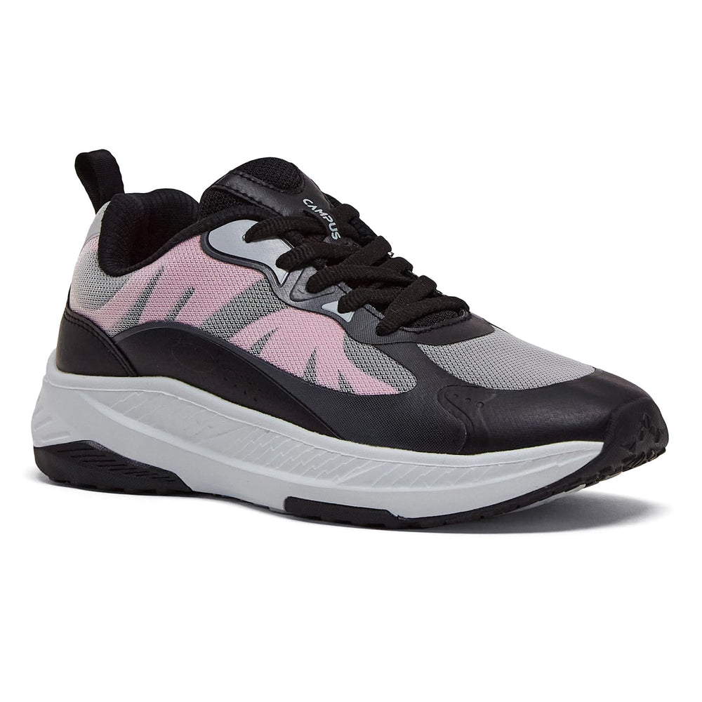 Campus Womens Fable Running Shoes Black Pink Breathable Mesh Nitrofly Cushioned
