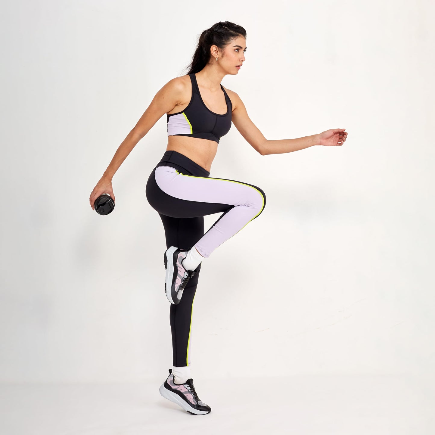 Campus Womens Fable Running Shoes Black Pink Breathable Mesh Nitrofly Cushioned 