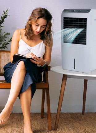 Candes 12 L Portable Mini Air Cooler for Desk, Pets | High Speed Blower, 3 Way Speed Control, Ice Chamber | Honey-comb Cooling Pads | 1 Year Warranty 