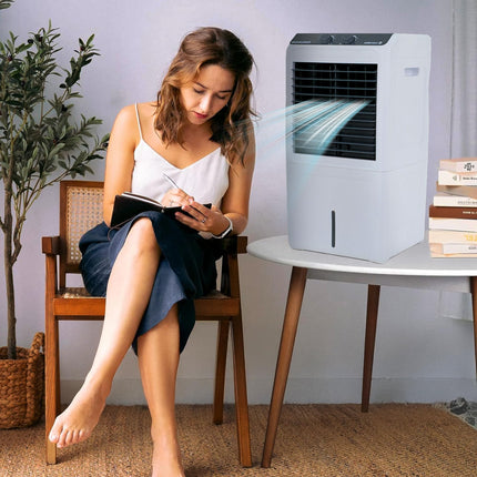 Candes 12 L Portable Mini Air Cooler for Desk, Pets | High Speed Blower, 3 Way Speed Control, Ice Chamber | Honey-comb Cooling Pads | 1 Year Warranty 