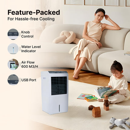 Candes 12 L Portable Mini Air Cooler for Desk, Pets | High Speed Blower, 3 Way Speed Control, Ice Chamber | Honey-comb Cooling Pads | 1 Year Warranty 