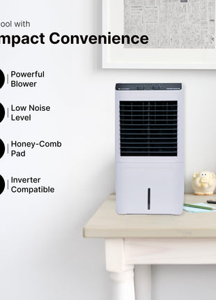 Candes 12 L Portable Mini Air Cooler for Desk, Pets | High Speed Blower, 3 Way Speed Control, Ice Chamber | Honey-comb Cooling Pads | 1 Year Warranty 