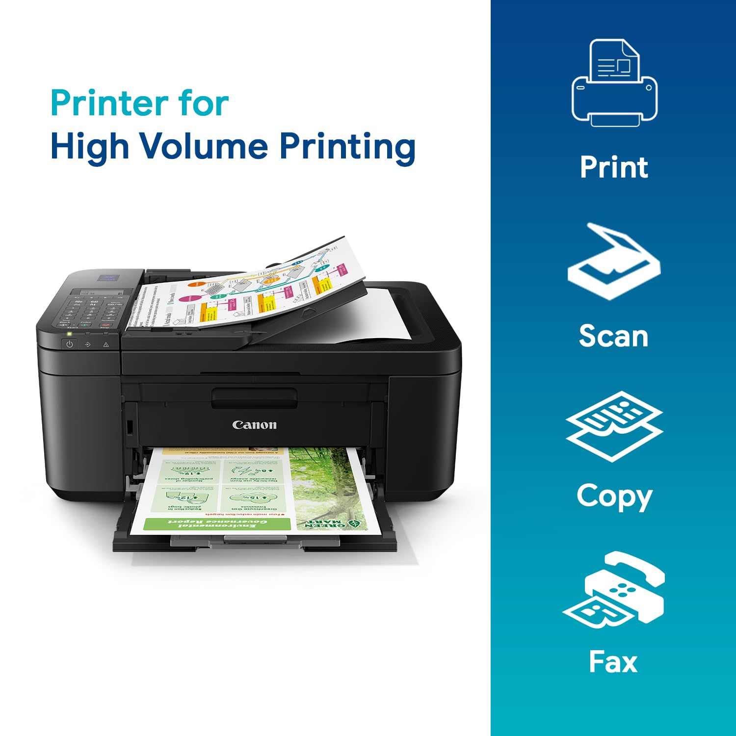 Canon PIXMA E4570 All in One (Print, Scan, Copy) WiFi Ink Efficient Colour Printer with FAX and Auto Duplex Printing for Home/Office 