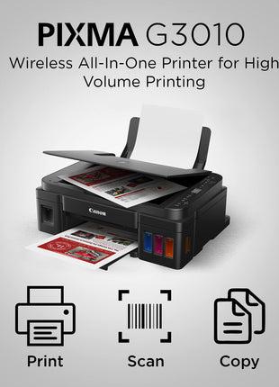 Canon PIXMA MegaTank G3010 All-in-One Wireless Ink Tank Colour Printer 