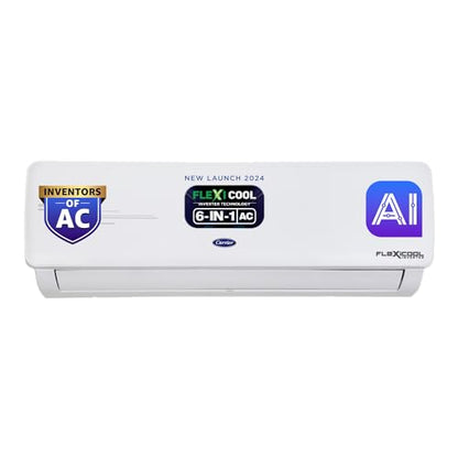 Carrier 1.5 Ton 3 Star AI Flexicool Inverter Split AC (Copper, Convertible 6-in-1 Cooling,High Density Filter, Auto Cleanser, 2024 Model,ESTER NEO Exi+, CAI18ER3R34F0,White) 