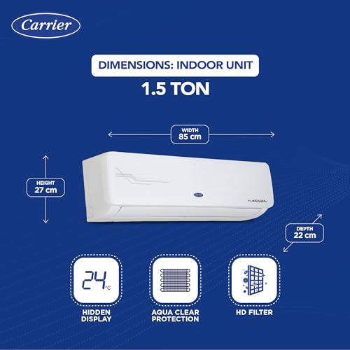 Carrier 1.5 Ton 3 Star AI Flexicool Inverter Split AC (Copper, Convertible 6-in-1 Cooling,High Density Filter, Auto Cleanser, 2024 Model,ESTER NEO Exi+, CAI18ER3R34F0,White) 