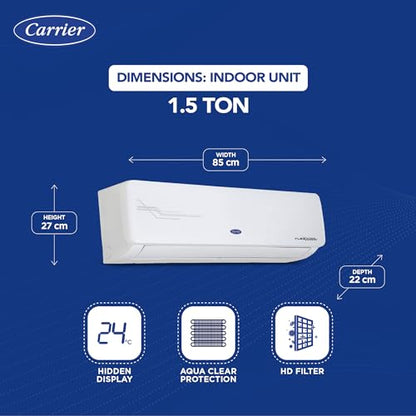 Carrier 1.5 Ton 3 Star AI Flexicool Inverter Split AC (Copper, Convertible 6-in-1 Cooling,High Density Filter, Auto Cleanser, 2024 Model,ESTER NEO Exi+, CAI18ER3R34F0,White) 