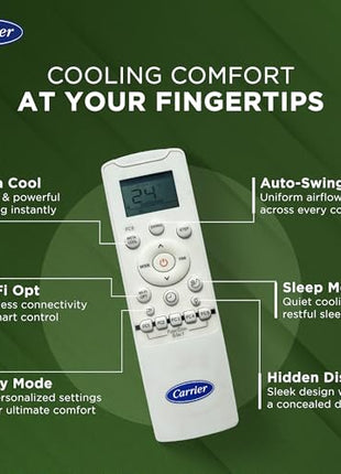 Carrier 1 Ton 3 Star Wi-Fi Smart Flexicool Inverter Split AC (Copper, Convertible 6-in-1 Cooling,Smart Energy Display,HD & PM 2.5 Filter, 2025 Model,ESTER EDGE FXi (Wi-Fi), CAI12EE3R35W0,White) 