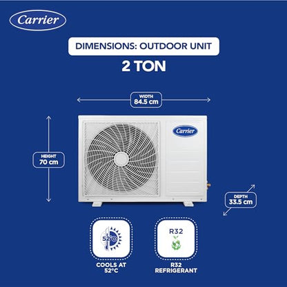 Carrier 2 Ton 5 Star AI Flexicool Inverter Split AC (Copper, Convertible 6-in-1 Cooling,Dual Filtration, Auto Cleanser, ESTER Exi, CAI24ES5R34F1,White) 
