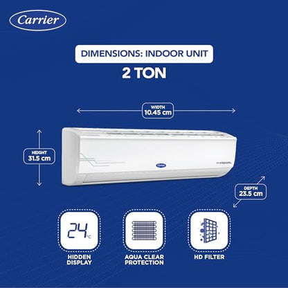 Carrier 2 Ton 5 Star AI Flexicool Inverter Split AC (Copper, Convertible 6-in-1 Cooling,Dual Filtration, Auto Cleanser, ESTER Exi, CAI24ES5R34F1,White) 