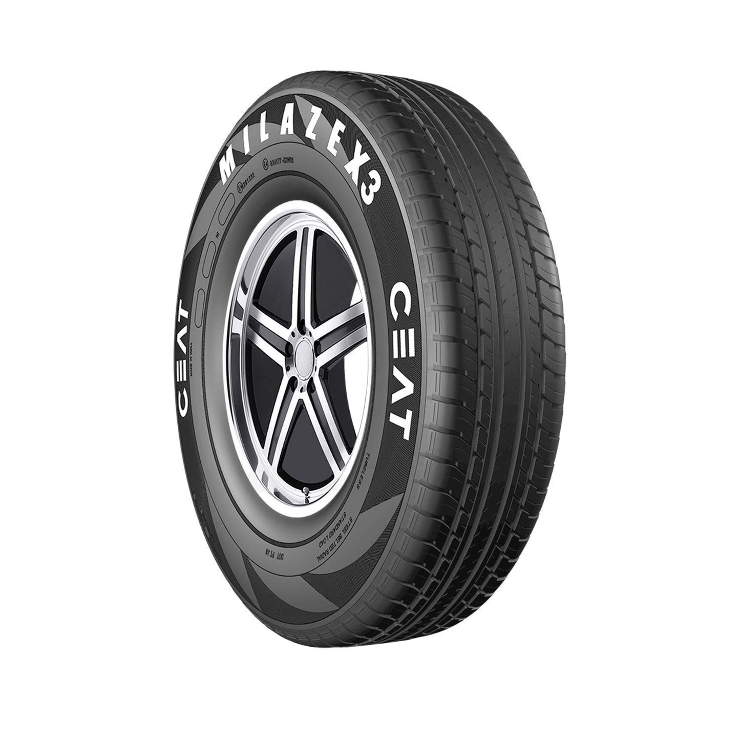 Ceat 155/80R13 MILAZE X3 Tubeless Tyre with add-on Home Fitment option. 