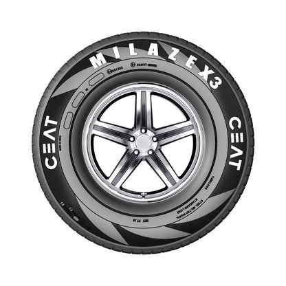 Ceat 155/80R13 MILAZE X3 Tubeless Tyre with add-on Home Fitment option. 