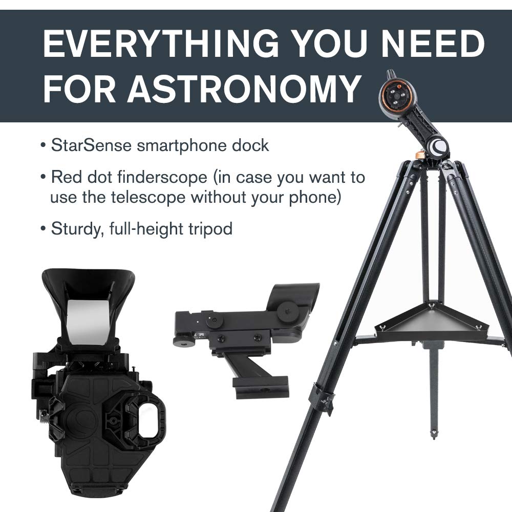Celestron – StarSense Explorer DX 130AZ Smartphone App-Enabled Telescope – Works with StarSense App to Help You Find Stars, Planets & More – 130mm Newtonian Reflector – iPhone/Android Compatible 