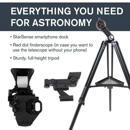 Celestron – StarSense Explorer DX 130AZ Smartphone App-Enabled Telescope – Works with StarSense App to Help You Find Stars, Planets & More – 130mm Newtonian Reflector – iPhone/Android Compatible 