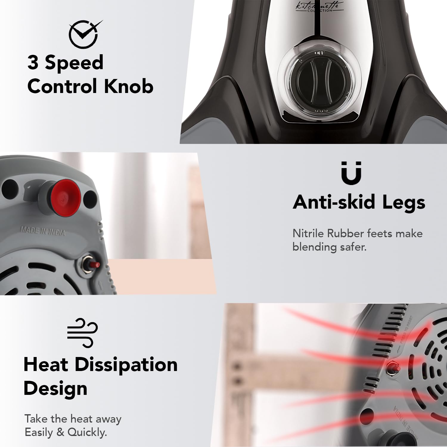 Cello Hercules Mixer Grinder 750W, Black- 2 Year Warranty (We Jar with Lid- 1.2 L; Dry Jar with Lid- 1L; Chuntney Jar with Lid- 500ml; Juicer Jar Capacity- 1500ml; Spatula) 