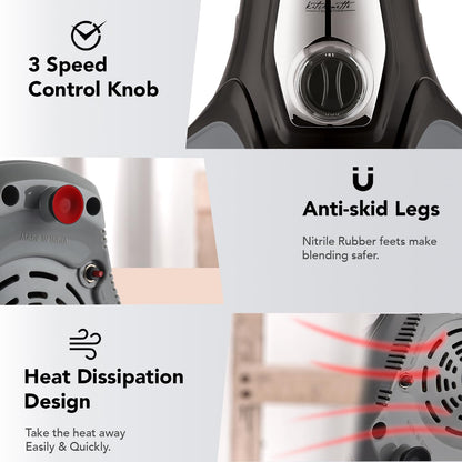 Cello Hercules Mixer Grinder 750W, Black- 2 Year Warranty (We Jar with Lid- 1.2 L; Dry Jar with Lid- 1L; Chuntney Jar with Lid- 500ml; Juicer Jar Capacity- 1500ml; Spatula) 