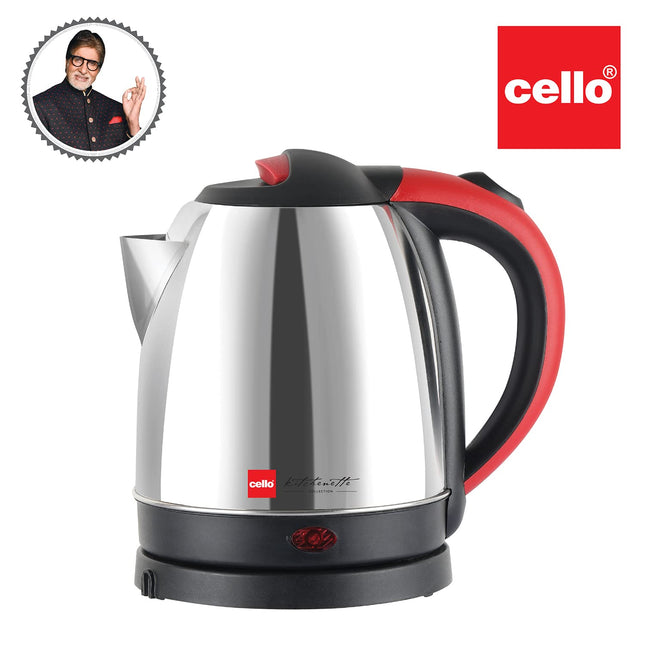 Cello Quick Boil Primo 1.5 Litre Electric Kettle Watts, Red… 