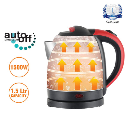 Cello Quick Boil Primo 1.5 Litre Electric Kettle Watts, Red… 