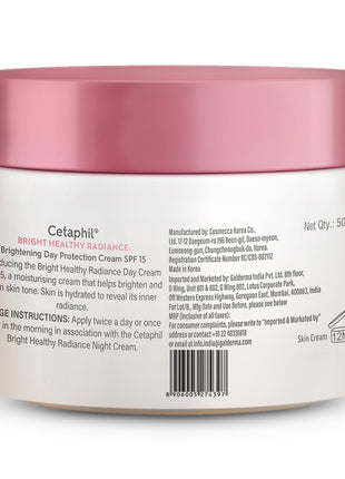 Cetaphil Brightening Day Protection Cream SPF 15-50 g| Day Cream for Dark Spots, Uneven Skin Tone| Niacinamide, Sea Daffodil| Fragrance-Free| 