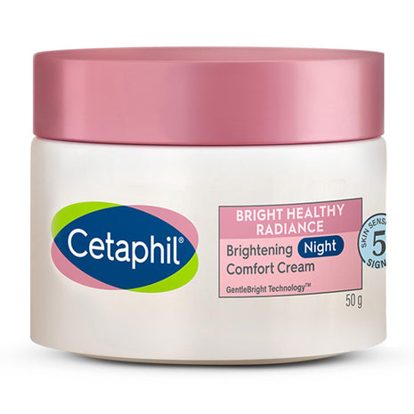 Cetaphil Brightening Night Comfort Cream - 50 g| For Dark Spots, Uneven Skin Tone| Hyaluronic Acid & Niacinamide| Fragrance Free| Dermatologist Recommended 