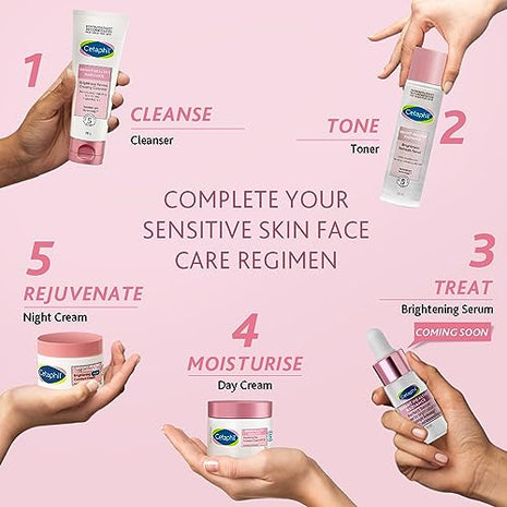 Cetaphil Brightening Night Comfort Cream - 50 g| For Dark Spots, Uneven Skin Tone| Hyaluronic Acid & Niacinamide| Fragrance Free| Dermatologist Recommended 