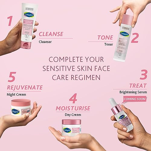 Cetaphil Brightening Night Comfort Cream - 50 g| For Dark Spots, Uneven Skin Tone| Hyaluronic Acid & Niacinamide| Fragrance Free| Dermatologist Recommended 
