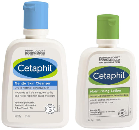 Cetaphil Gentle Skin Cleanser, 125 Ml & Moisturising Lotion 100 Ml 