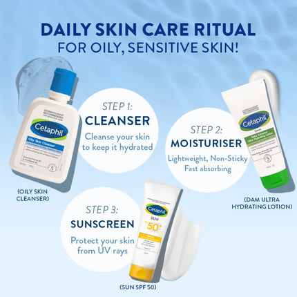 Cetaphil Oily Skin Cleanser , Daily Face Wash for Oily, Acne prone Skin , Gentle Foaming, 125ml 